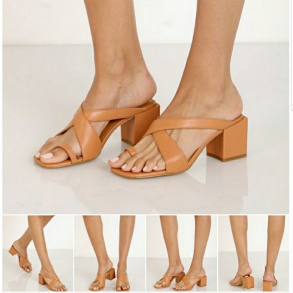 Jaggar the Label square toe block heel sandal